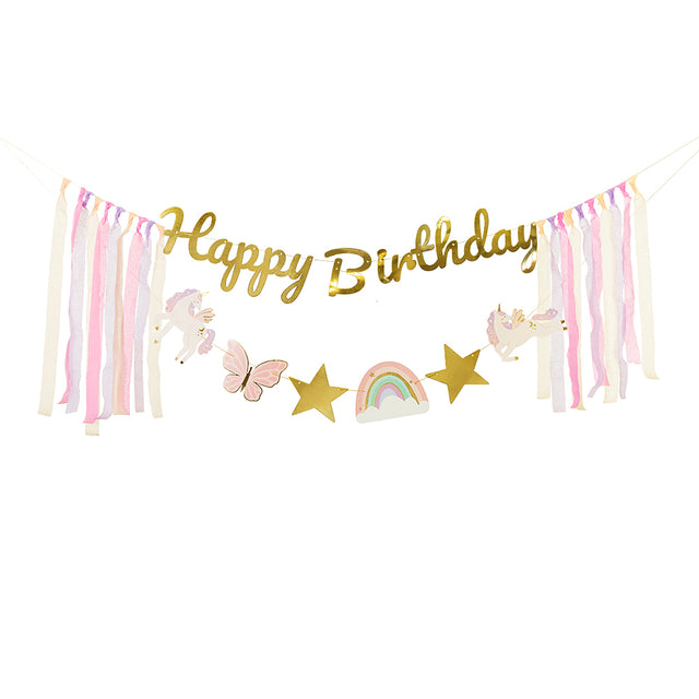 Unicorns Happy Birthday Banner
