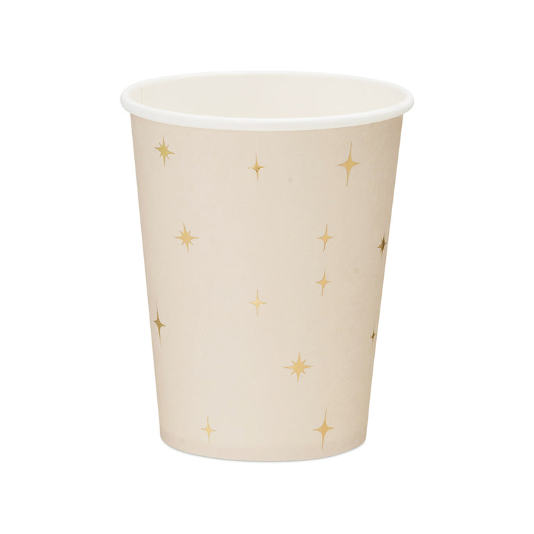 Beige Star Paper Cups - Set of 6