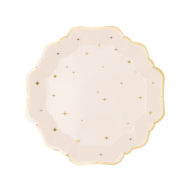 Beige Star Paper Plates