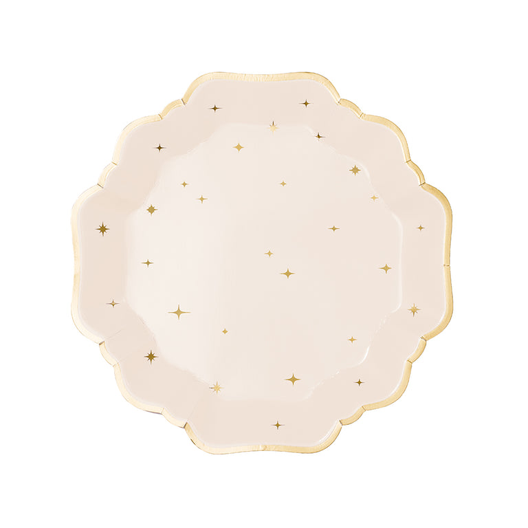 Beige Star Paper Plates