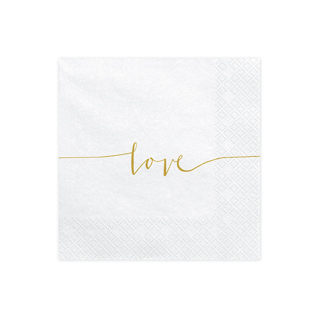 White Love Paper Napkins