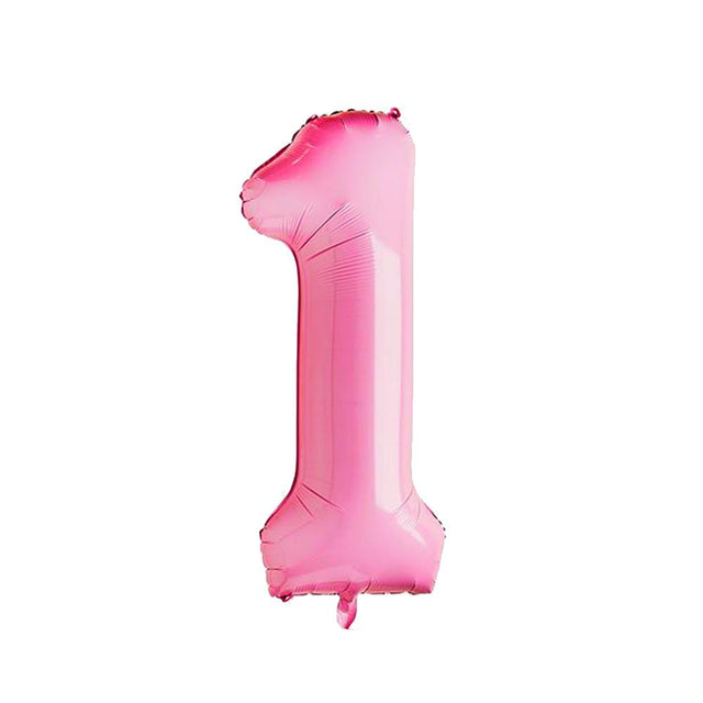 Large Pastel Pink Number 1 Foil Balloon