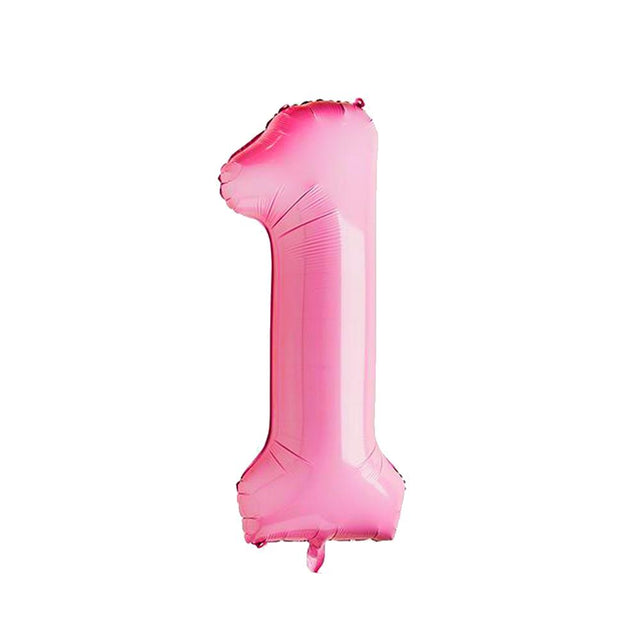 Large Pastel Pink Number 1 Foil Balloon