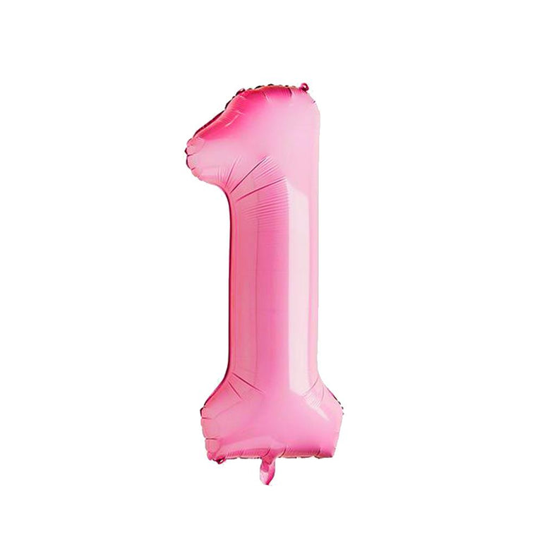 Large Pastel Pink Number 1 Foil Balloon