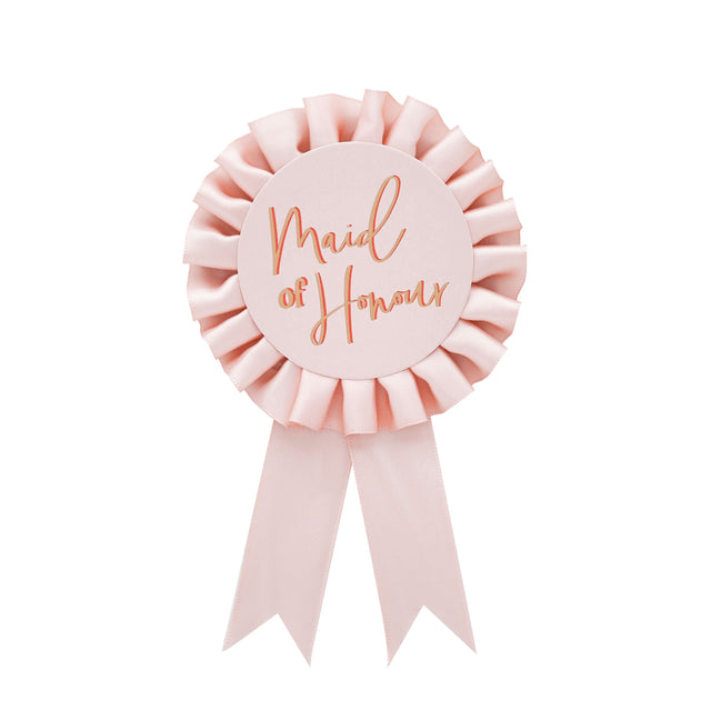 Blush Pink Maid of Honour Badge