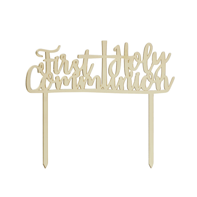 Gold First Holy Communion Cake Topper