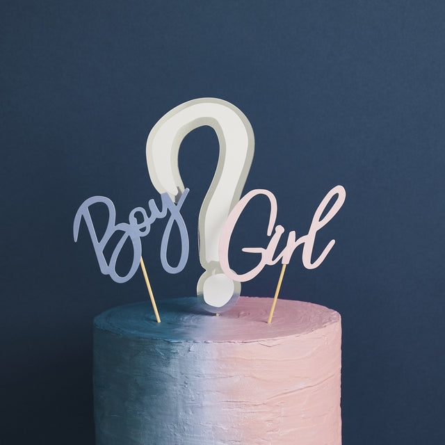 Gender Reveal Cake Topper Set