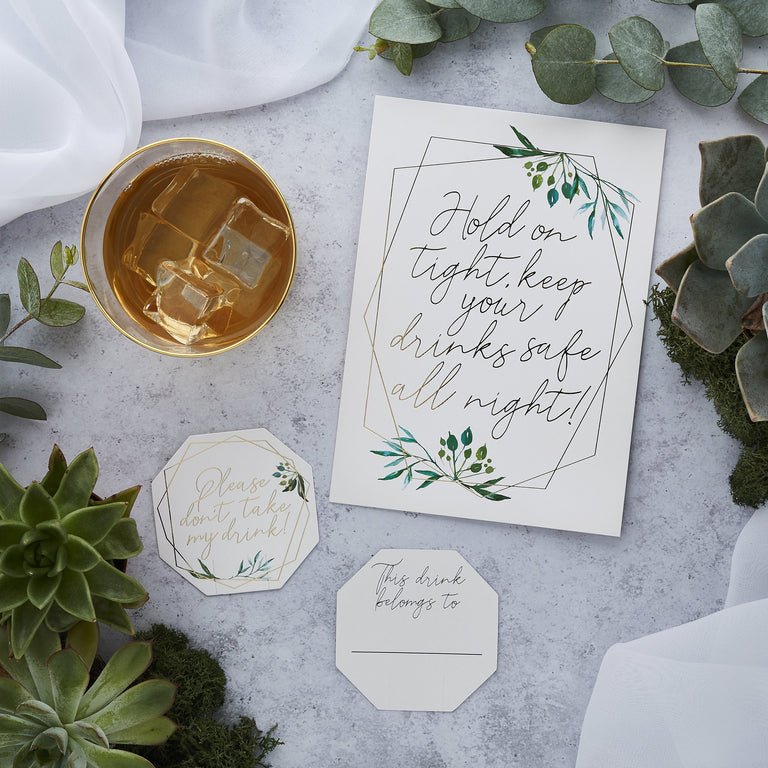 Geometric Drink Markers and Sign