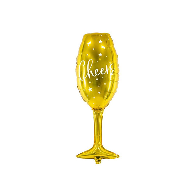 Gold Champagne Glass Foil Balloon - Set of 1