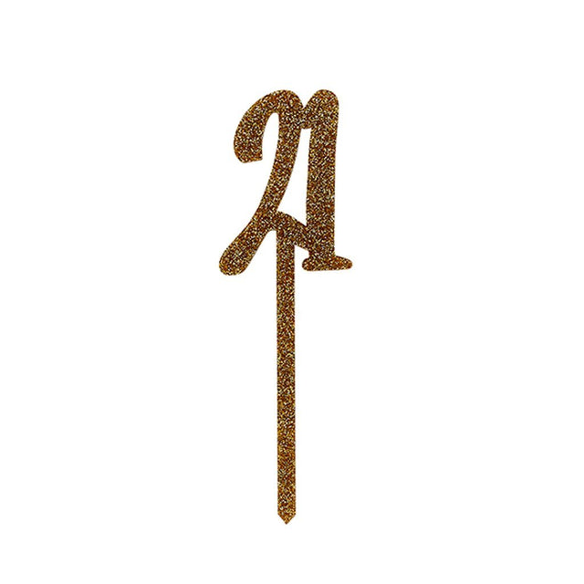 Gold Glitter Acrylic 21 Cake Topper