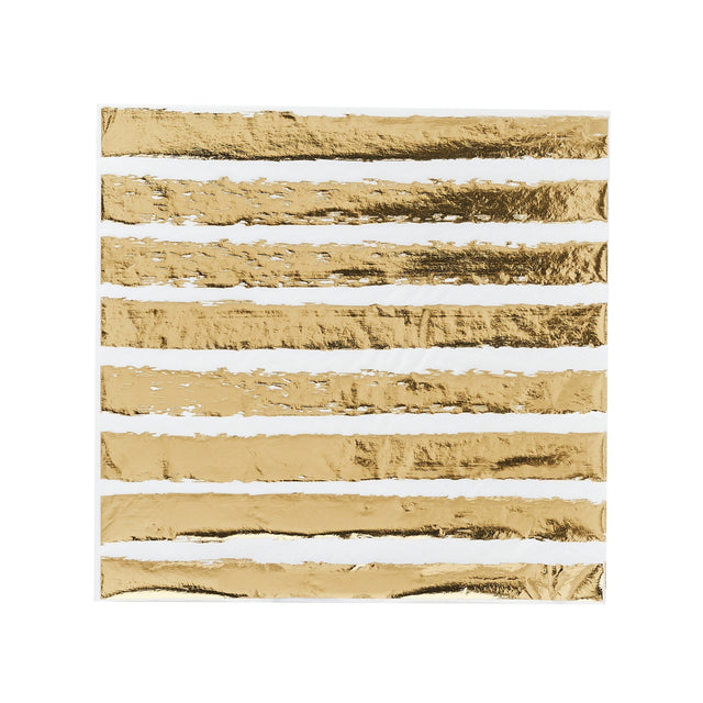 Gold Striped Paper Napkins