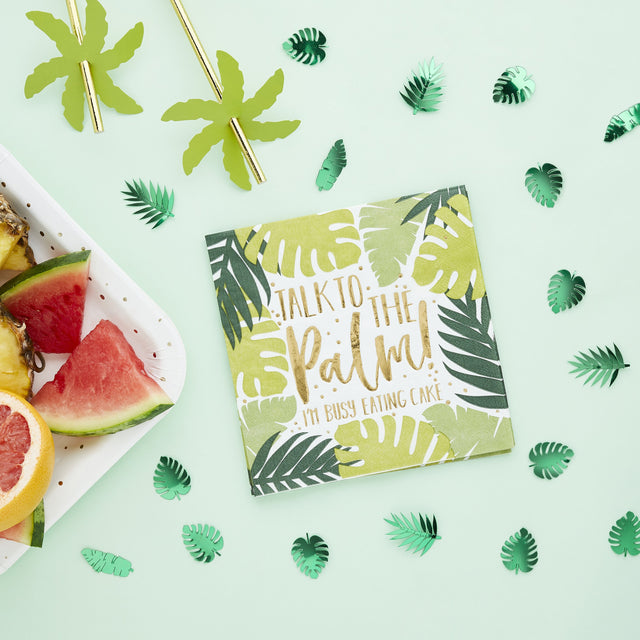 Green Talk to the Palm Tropical Napkins - Set of 20