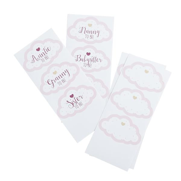 Pink Cloud Guest Stickers - Set of 18