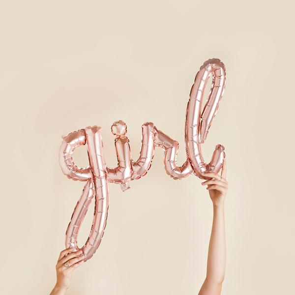 Rose Gold Girl Foil Balloon - Set of 1