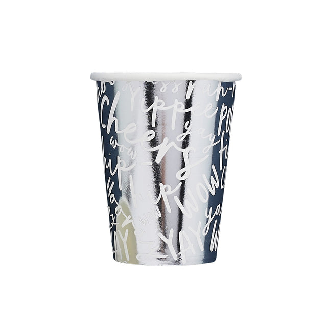 Silver Celebrate Paper Cups - Set of 10