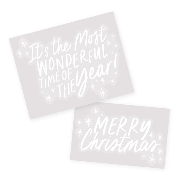 White Festive Window Clings - Set of 2