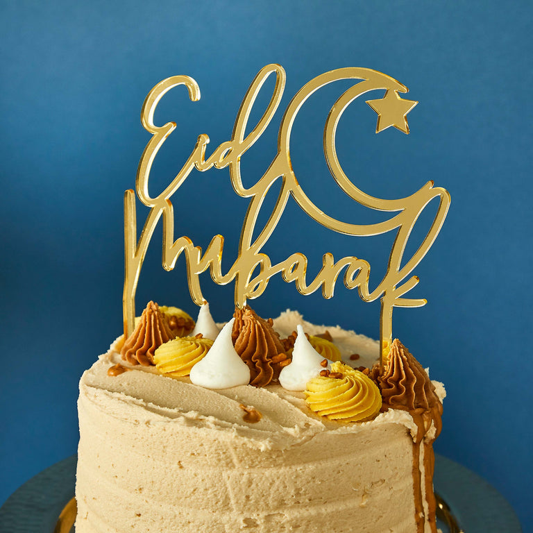 Gold Eid Mubarak Cake Topper
