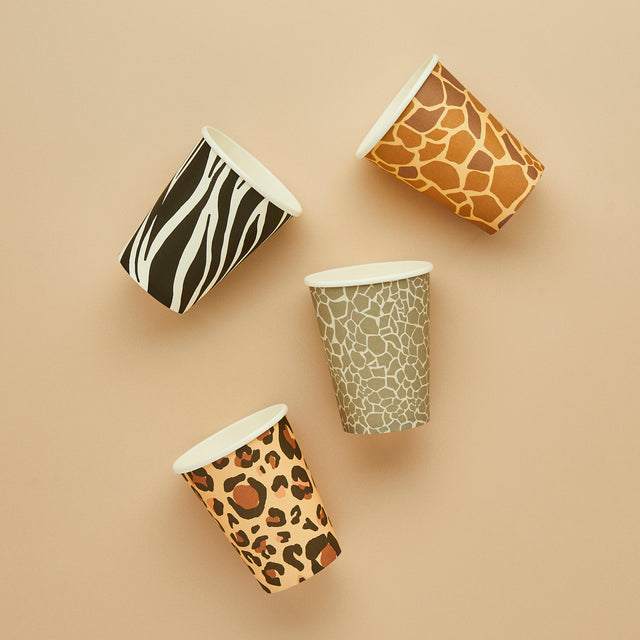 Animal Print Paper Cups - Set of 8