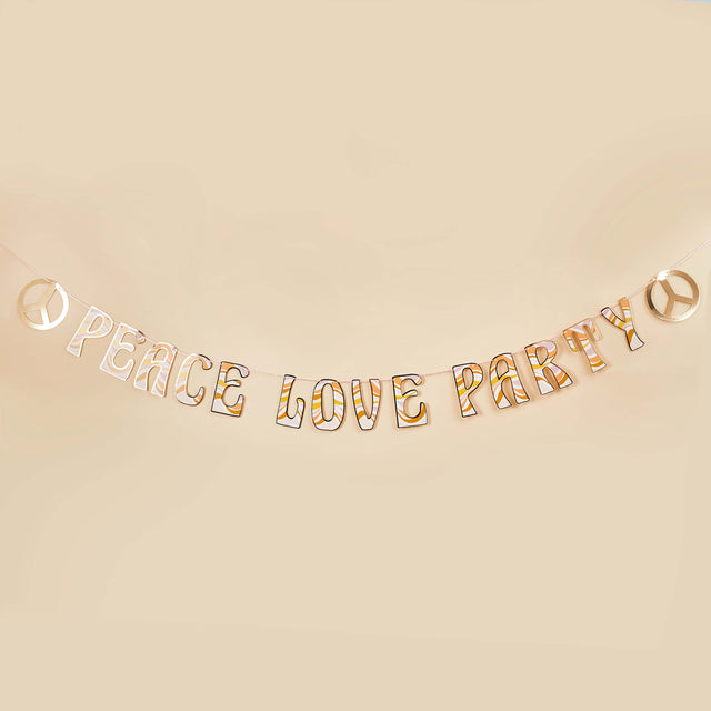 Peace Love Party Card Banner 2m