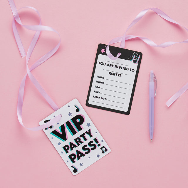 VIP Pass Party Card Invitations - Set of 10