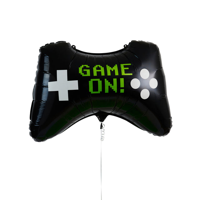 Black Game Controller Foil Balloon - Set of 1