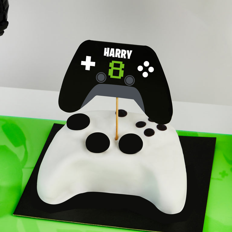 Black Game Controller Paper Cake Topper