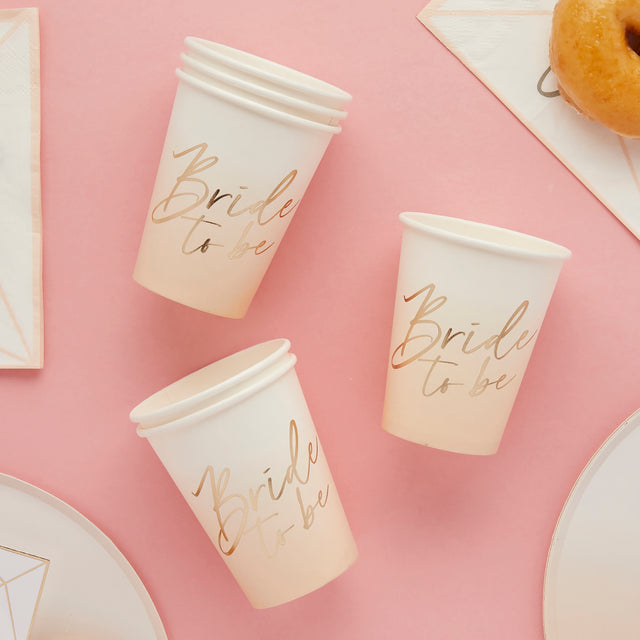 Bride To Be Paper Cups - Set of 8