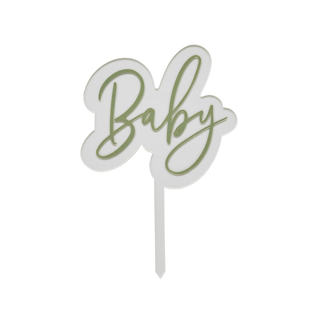 Sage 'Baby' Acrylic Cake Topper