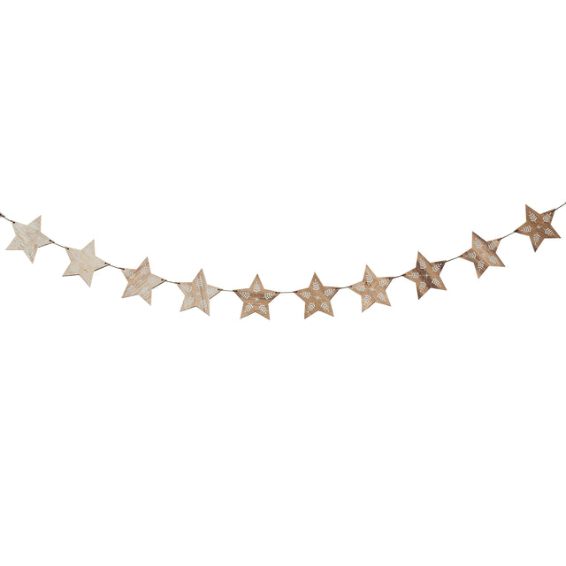 Wooden Star Garland - 2m