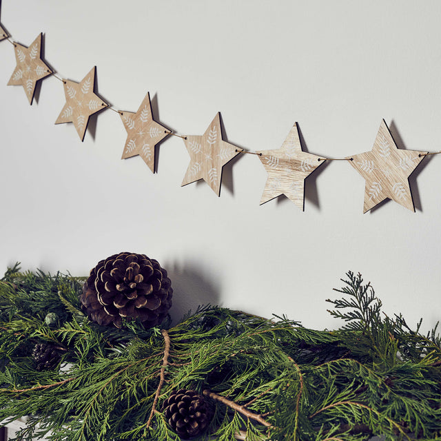 Wooden Star Garland - 2m