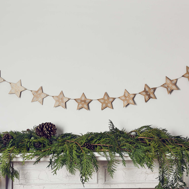 Wooden Star Garland - 2m