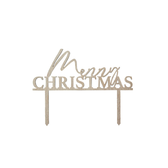 Merry Christmas Wooden Cake Topper