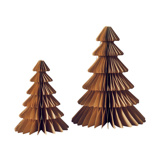 Brown Christmas Tree Honeycombs - Set of 2