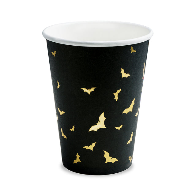 Black Trick or Treat Paper Cups - Set of 6