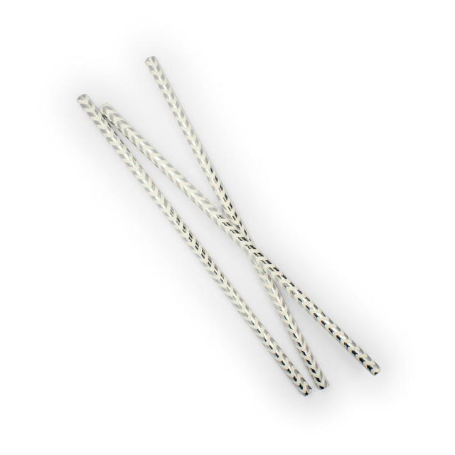 Silver Foil Chevron Paper Straws - Set of 25