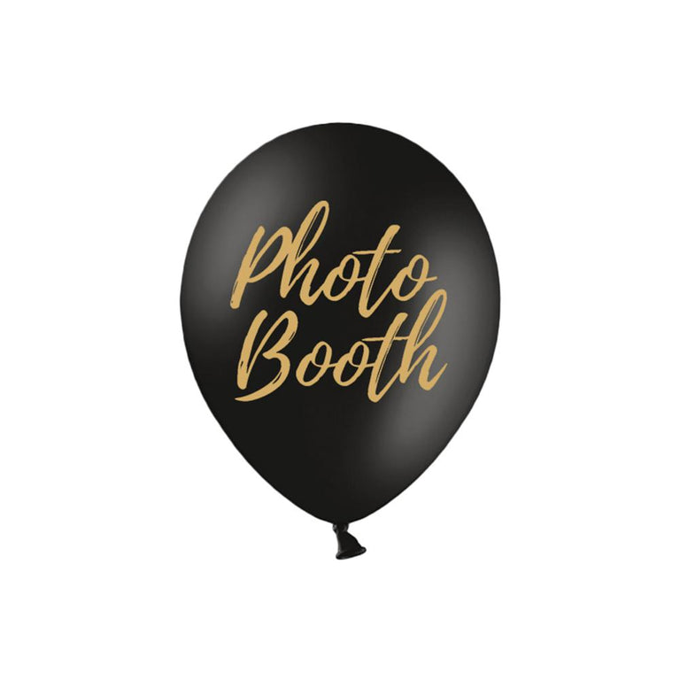 Black Photo Booth Themed Balloons - Set of 5