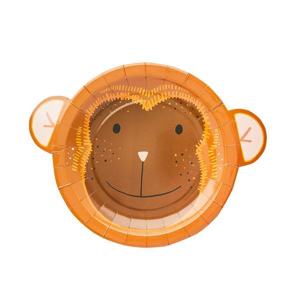 Brown Monkey Standard Paper Plates - Set of 10