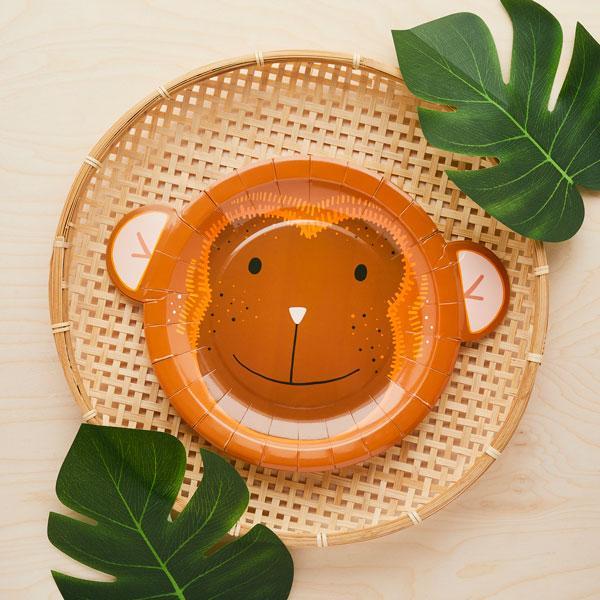 Brown Monkey Standard Paper Plates - Set of 10