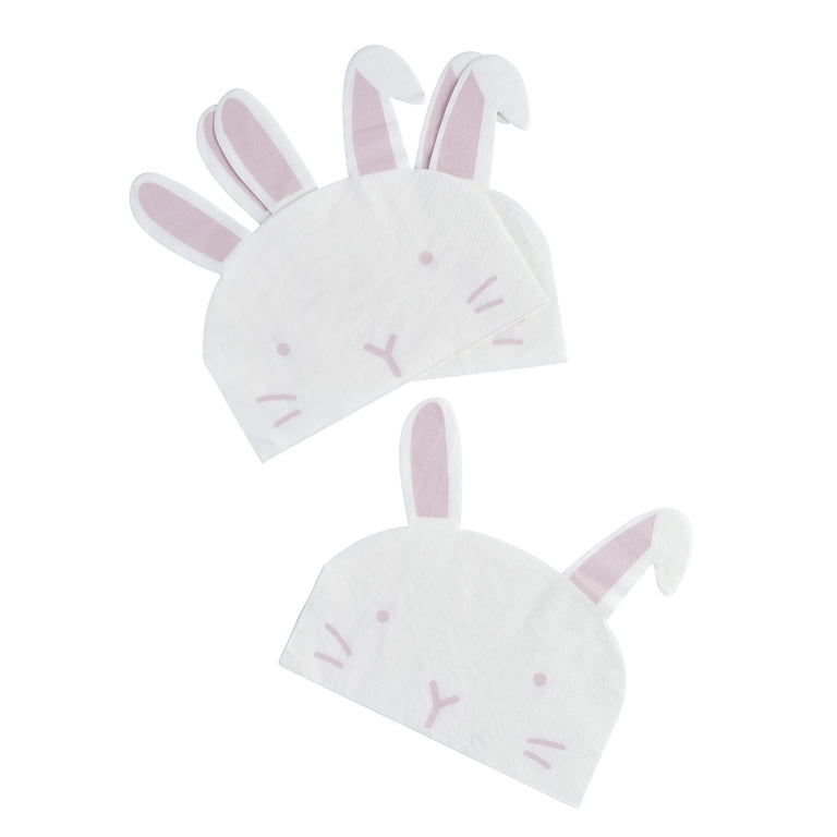 Bunny Shaped Paper Napkins - Set of 20