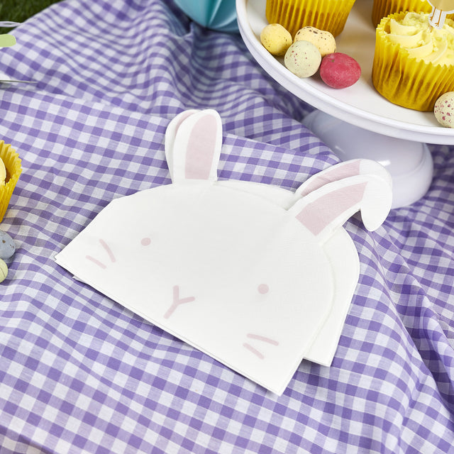 Bunny Shaped Paper Napkins - Set of 20