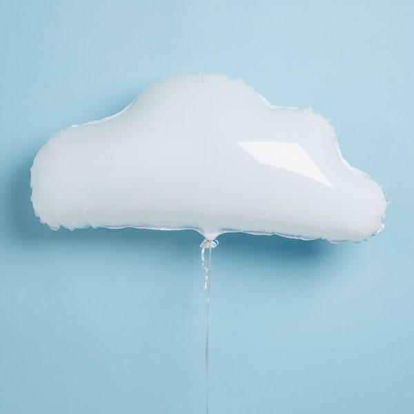 White Foil Cloud Balloons - Set of 2