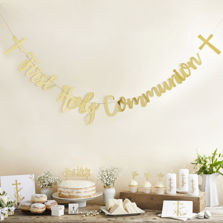 Gold First Holy Communion Banner