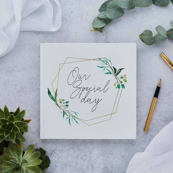 Geometric Themed Wedding Guest Book