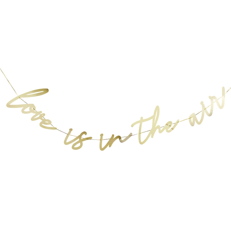 Gold "Love is in the Air" Banner