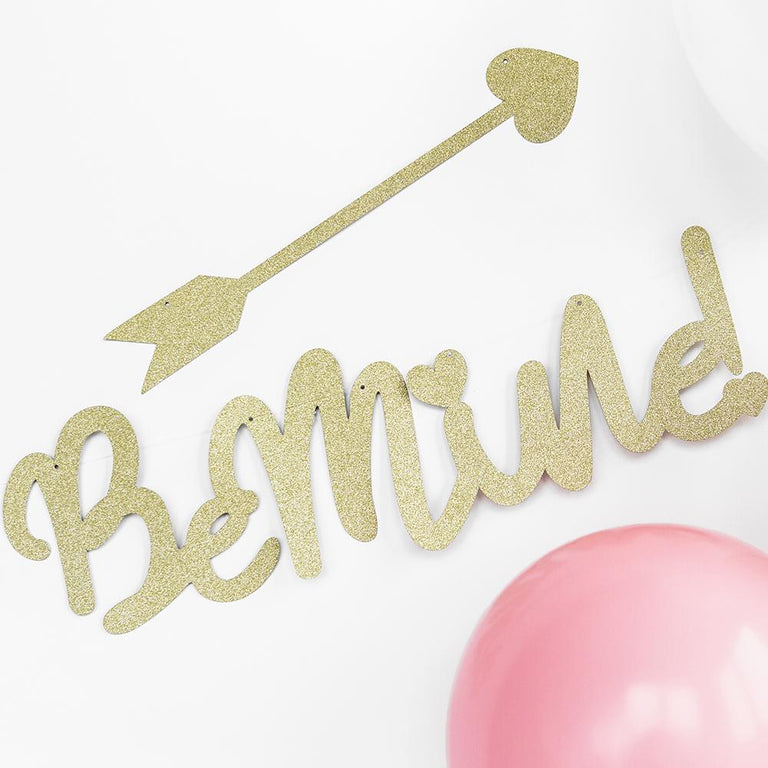 Gold Glittery Be Mine Banner