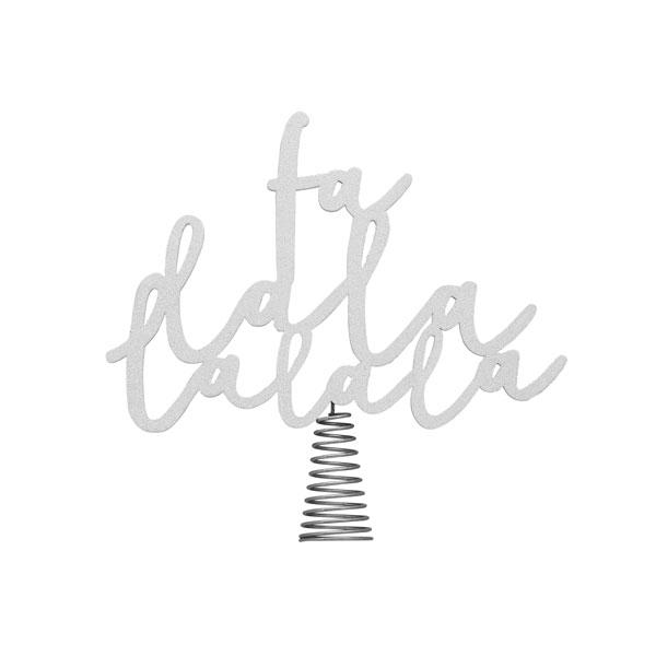 White Glittered Falala Christmas Tree Topper