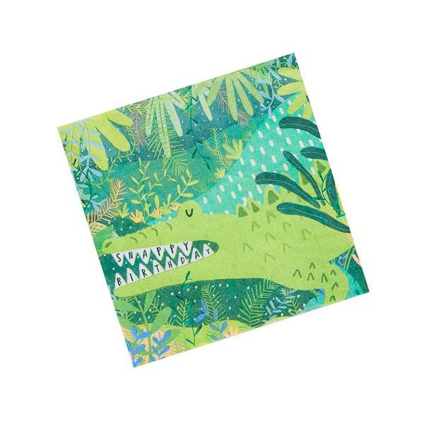 Green Croc Paper Napkins - Set of 20