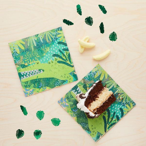 Green Croc Paper Napkins - Set of 20