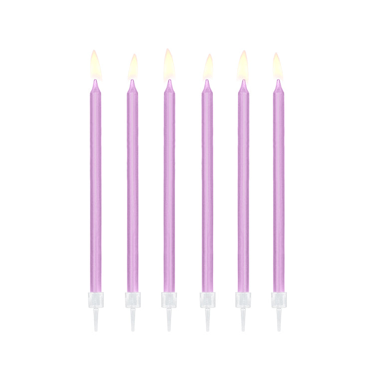 Lilac Skinny Candles and Holders