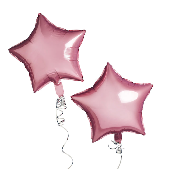 Pink Foil Star Balloons - Set of 2